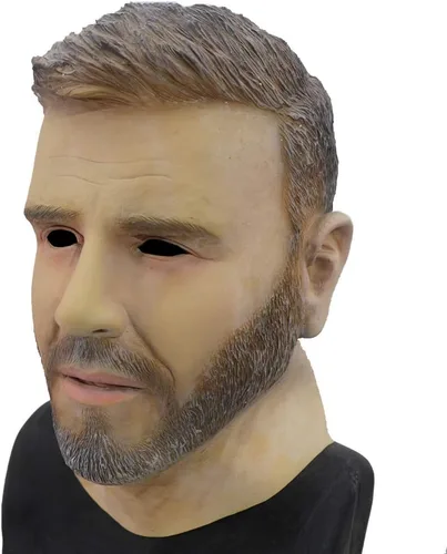 Vista 4 de HENGYUTOYMASK Máscara de látex realista masculina para adultos, aspecto humano, máscara de celebridad, disfraz de carnaval, fiesta, vestido elegante