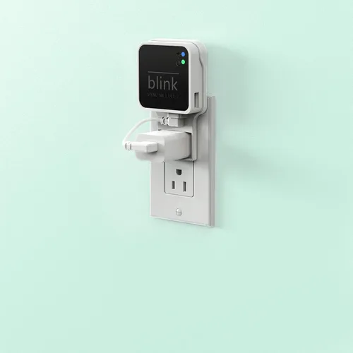 Vista 4 de Soporte de pared con enchufe para Blink Sync Module 2, soporte de montaje para cámara exterior Blink sin cables desordenados, soporte de cámara