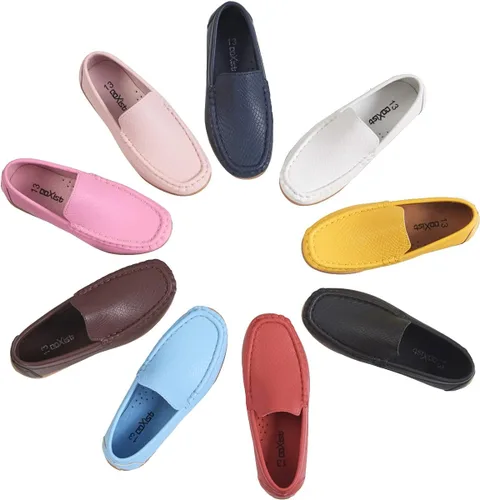 Vista 7 de CoXist Mocasines de cuero sin cordones para niños y niñas