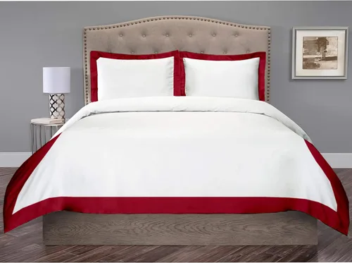 Vista 14 de Hotel Luxury - Juego de funda de edredón de 3 piezas de doble tono, 850 hilos, 100% algodón orgánico, colección de ropa de cama de alta calidad