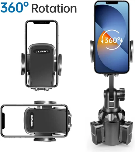 Vista 5 de Soporte de teléfono para coche, regulable, para teléfonos inteligentes, Negro