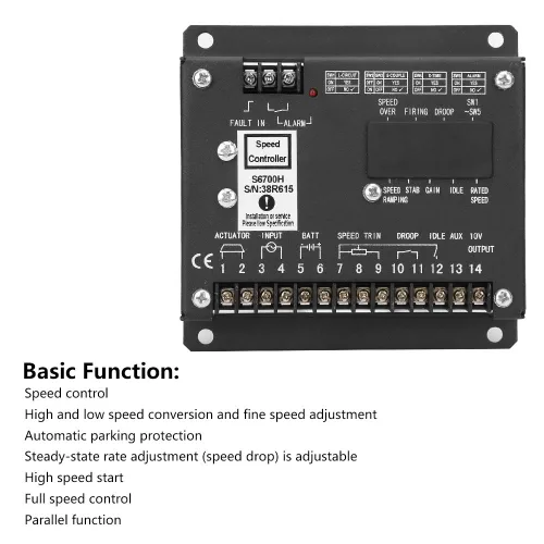 Vista 4 de Controlador de velocidad S6700H Motor eléctrico Generador electrónico Controlador de velocidad Interruptor Panel de control Partes para generador
