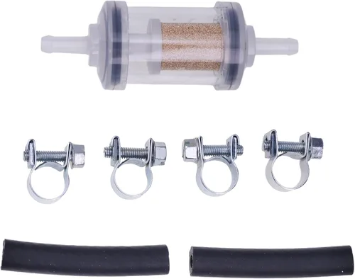 Vista 2 de Kit de filtro de combustible diésel con abrazaderas y mangueras con elemento de bronce de 297 micras compatible con el sistema de combustible