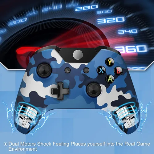 Vista 4 de ADHJIE Controlador Xbox One, compatible con control inalámbrico Xbox One, controlador Xbox One inalámbrico con conector de auriculares de audio