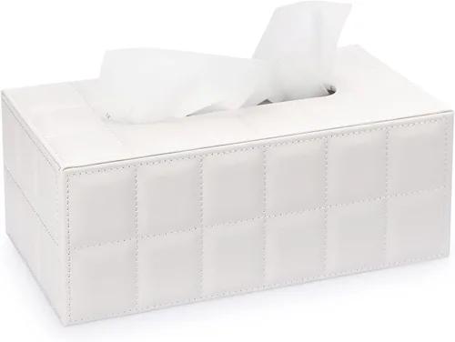 Vista 11 de Sumnacon Cubierta de Caja de Paños Rectangualr Soporte de Caja de Paños Caja de Paños de Lino con Fondo Magnético Caja de Paños Decorativa Beige
