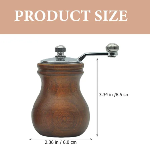 Vista 2 de Molinillo de pimienta manual de madera con núcleo de molienda de cerámica y mango ergonómico de manivela para moler pimienta y sal herramienta