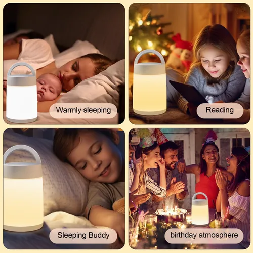 Vista 5 de Luz nocturna para bebé, lámpara de noche táctil LED portátil para niños y adultos, lactancia, ayuda para dormir, lámpara de lactancia recargable por