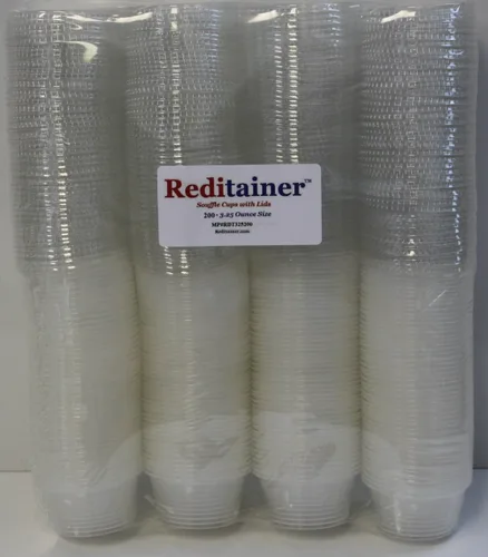 Vista 5 de Jello Shot Souffle Portion Cups con tapas (100, 3.25 onzas)