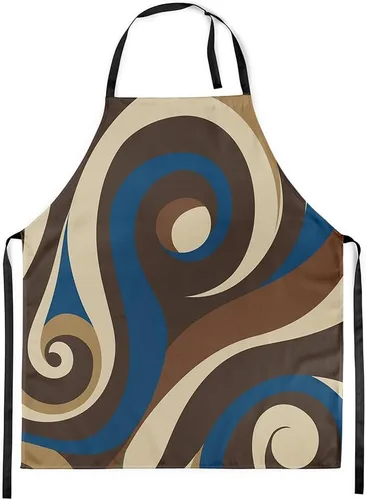 Vista 38 de Castle Fairy Delantal de cocina geométrico en espiral, moderno delantal impermeable con rayas simples para adultos (sin bolsillo), 31 x 26 pulgadas