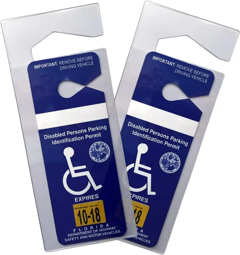 Vista 8 de Paquete de 20 soportes protectores transparentes para carteles de estacionamiento para discapacitados, para espejo retrovisor, construcción
