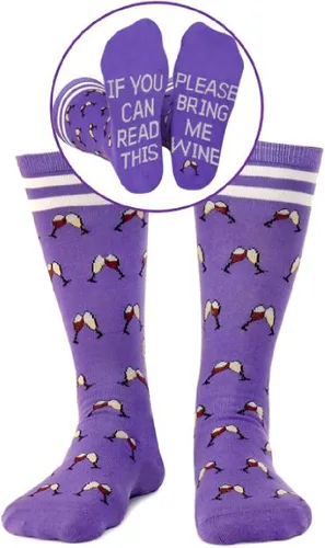 Vista 2 de Saucey Socks If You Can Read This Please Bring Me Coffee, Beer, Wine, Socks Men Women Luxury Cotton, Great Gift