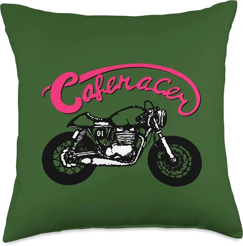 Vista 5 de American Cafe Racer Motorcycle Apparel and Merch Cafe Racer Biker - Cojín de 16 x 16 pulgadas, multicolor