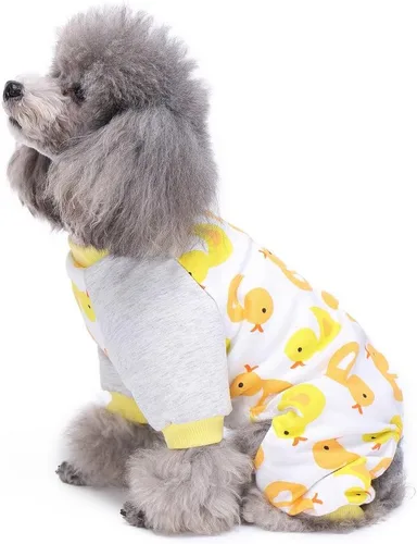 Vista 13 de s-lifeeling Disfraces de perro para chamarra para interiores y exteriores Mermaid Patrón cómodo cachorro pijamas suave perro Jumpsuit Camisa mejor