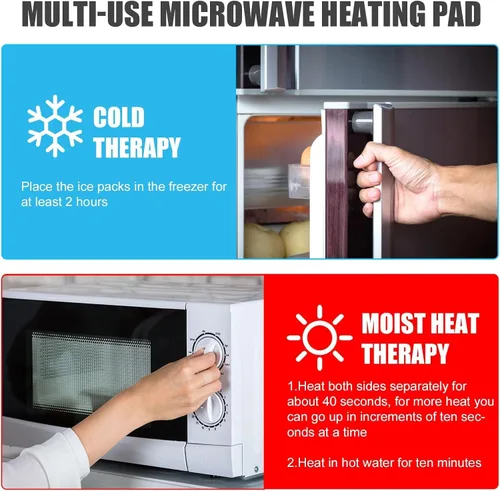 Vista 6 de Paquetes de hielo de gel para lesiones reutilizables - Compresa fría de gel para hombro, rodilla, espalda y cuello - Paquetes calientes y fríos