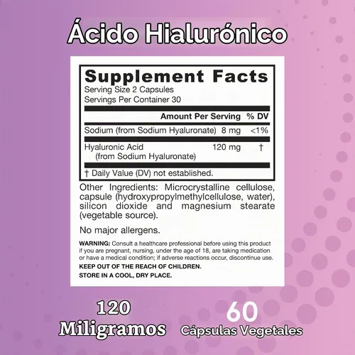 Vista 6 de ácido hialurónico de Jarrow Formulas, HYAL, 1, 1 Cuidado de la piel y apoyo a la salud, 60 cápsulas vegetales, suministro de hasta 30 días, apoya