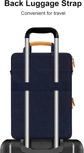 Vista 6 de MOSISO 360 Protective Laptop Bag, Computer Bag, Laptop Shoulder Bag with Trolley Sleeve&Front Pockets