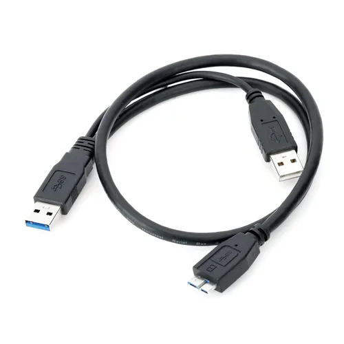Vista 3 de chenyang Cable de alimentación Y Dual USB3.0 A macho a Micro USB 3.0 Y Cable con alimentación adicional para SSD HDD