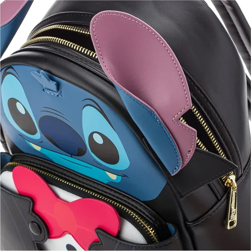 Vista 5 de Loungefly Disney Vampire Stitch Bowtie - Bolso de hombro con doble correa para mujer Multi