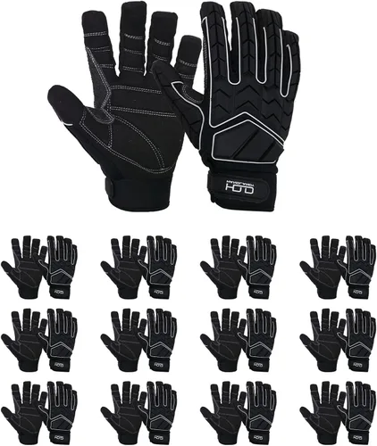 Vista 8 de HANDLANDY Guantes anti de la vibración, relleno de SBR, protector de TPR, guantes de trabajo mecánico Negro