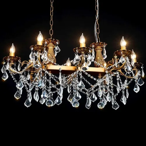 Vista 3 de Candelabros de Cristal Contemporáneos Lámpara Colgante de Isla 8 Luces Colgante de Vela Rectangular Lámpara de Techo para Comedor, Sala de Estar