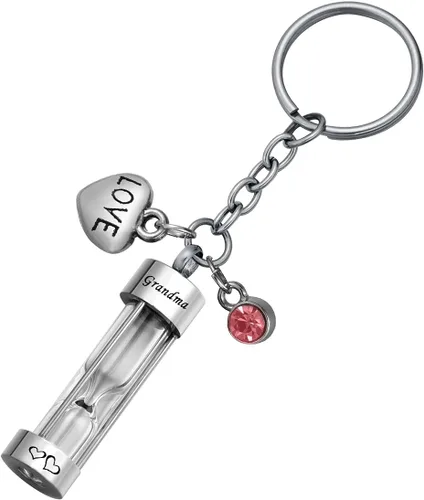 Vista 17 de Llavero de reloj de arena para cenizas, colgante de urna conmemorativa, recuerdo de cremación, joyería para tía, Aunt