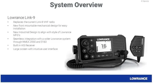 Vista 4 de Lowrance - Radio marítima VHF, DSC, AIS-RX, Link-9
