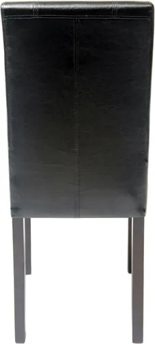 Vista 7 de Silla Parson de madera maciza con almohadilla de cuero, estilo urbano, juego de 2 unidades, de Roundhill, Madera, Negro