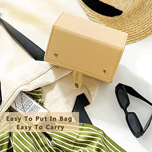 Vista 7 de Estuche organizador de gafas de sol, estuche de viaje con 5 ranuras para colgar gafas, caja de almacenamiento para mujeres y hombres