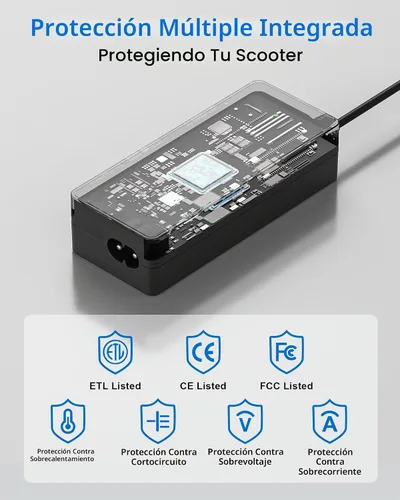 Vista 7 de Cargador de 42 V, 2 A para Cargador de Batería de Scooter EVERCROSS Compatible con EV08E EV08S EV10K EV10K Pro EV10Z Fuente de Alimentación