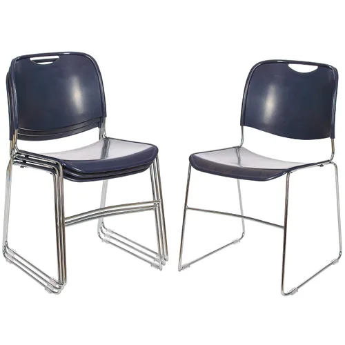Vista 11 de OEF Furnishings OEF8502/4 Silla apilable con base de trineo de plástico ultracompacta (gris oscuro, paquete de 4)