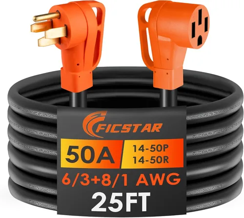 Vista 15 de Cable de extensión RV de 30 pies y 50 amperios para exteriores