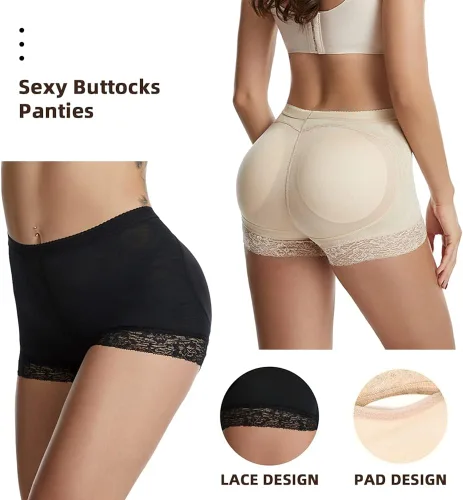 Vista 3 de WEICHENS Bragas postizas para mujer con levantamiento de glúteos con control acolchado realzador de cadera ropa interior moldeadora a