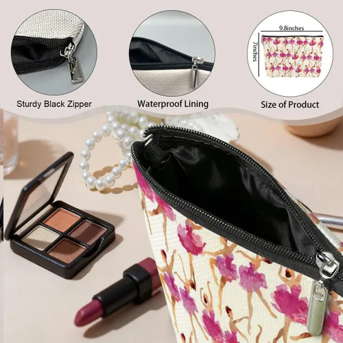 Vista 2 de jeilink Girl Loves Dance - Bolsa de maquillaje para bailar, regalo divertido para amantes del ballet, regalos elegantes para bailar, mujeres
