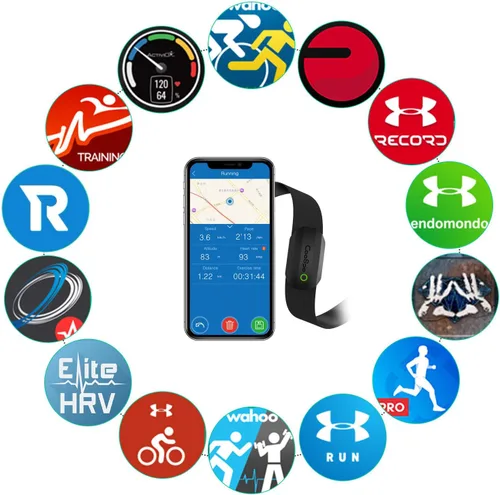 Vista 7 de COOSPO Bluetooth Heart Rate Monitor Chest Strap H808S, ANT+ BLE HR Monitor Chest, HRM IP67 Waterproof, 300H