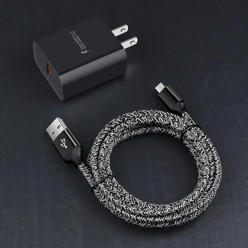 Vista 7 de Cargador micro USB, cargador rápido Android, cargador rápido 3.0 USB de pared rápido cable micro USB compatible con Motorola Moto E E5 E4 Plus/Play
