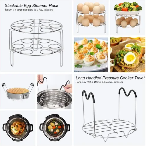 Vista 5 de Accesorios para olla instantánea, Sugaroom 100 piezas de accesorios para olla a presión, compatible con accesorios Instant Pot, cestas de vapor de 6