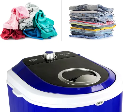 Vista 4 de PURE CLEAN PUCWM11.7 Lavadora compacta para el hogar, mini lavadora de ropa portátil, azul