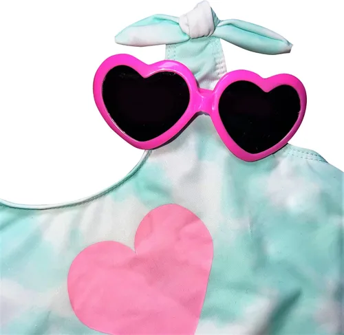 Vista 2 de Trajes de baño para niñas Trajes de baño de playa Parte superior tankini y parte inferior de bikini Trajes de baño para niños para nadar y bañarse