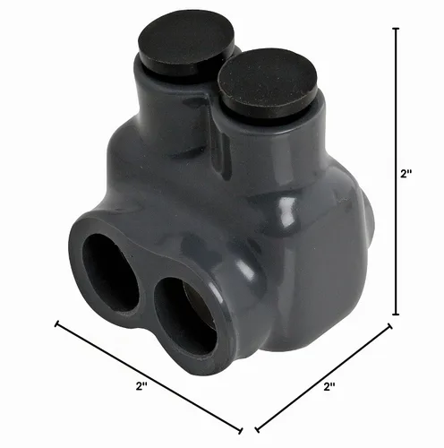 Vista 5 de Polaris - Conector aislado gris para conductor de cobre flexible de filamento fino, rango de cables 1-10 AWG y 2-10 AWG, 2 puertos, hexagonal