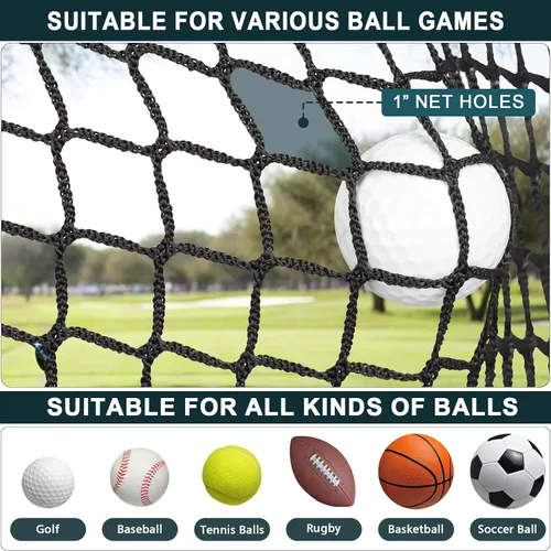 Vista 2 de Heavy Duty Golf Practice Net, High-Impact Golf Hitting Net for Indoor/Outdoor Use