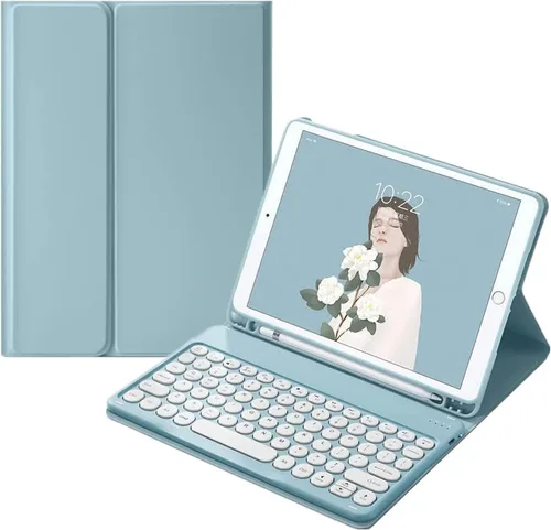 Vista 12 de Funda con teclado para Samsung Galaxy Tab A11+ Plus 2025/A9 Plus 2023 de 11 Teclado Bluetooth magnético desmontable, cubierta de teclado redondo