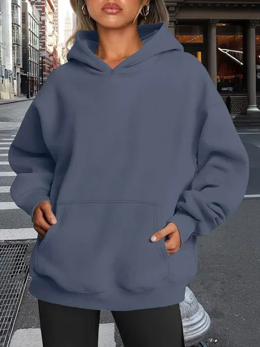 Vista 54 de Trendy Queen - Sudaderas extragrandes con capucha para mujer, suéteres de manga larga, sin botones, de vellón, de otoño, ropa de invierno