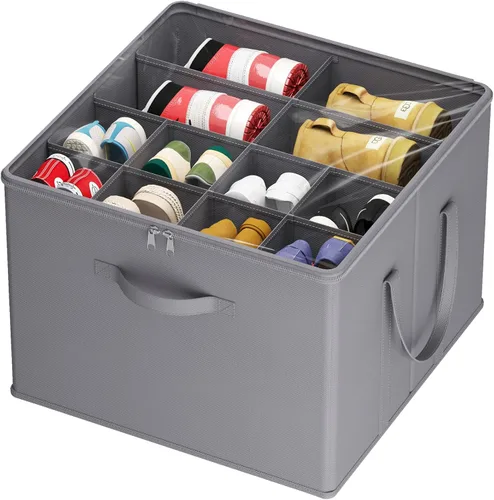 Vista 21 de Lifewit Organizador de almacenamiento de zapatos para armario para 12-16 pares, contenedor de almacenamiento grande de tela con cubierta