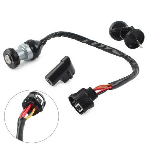Vista 3 de Interruptor de encendido para motocicleta de 4 cables con 2 llaves compatible con linhai T-boss 550 48295 ATV UTV