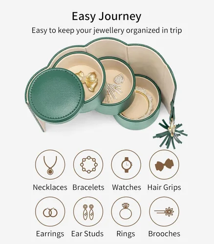 Vista 83 de Vlando Viaggio - Joyero pequeño, caja de almacenamiento para accesorios de viaje