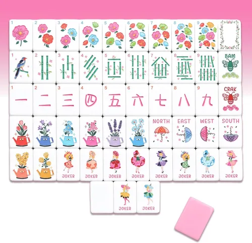 Vista 7 de Simgoing Juego de 160 piezas de azulejos de Mahjong americano, tema del océano azul 2026, juego de cartas Mahjong azul, regalo portátil para amantes