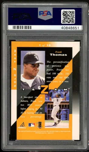 Vista 2 de Frank Thomas Card 1998 Zenith Z-Team Gold #1 PSA 9