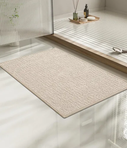 Vista 80 de Chakme Juego de 2 alfombras de baño ultrafinas, absorbentes, antideslizantes, lavables a máquina, color negro, 17 x 24 pulgadas / 17 x 30 pulgadas