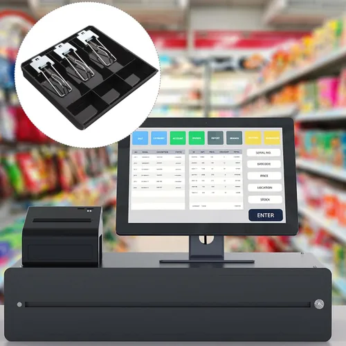 Vista 3 de NUOBESTY Accesorio de inserción de cajón de caja registradora de 3 ranuras para pequeñas empresas