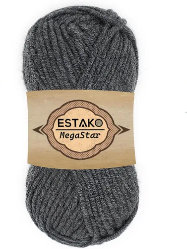 Vista 38 de Estako Megastar, 3.52 Oz (100g) de hilo de acrílico 75% y lana 25%, suave, peso grueso voluminoso #5 para crochet y tejer 120 yardas (110m)